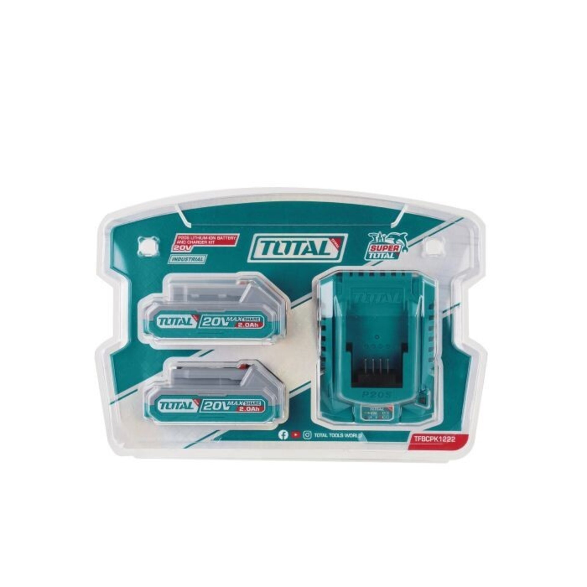 PACK 2 BATERÍAS 2AH + CARGADOR RÁPIDO MOD. TFBCPK1222E - 2