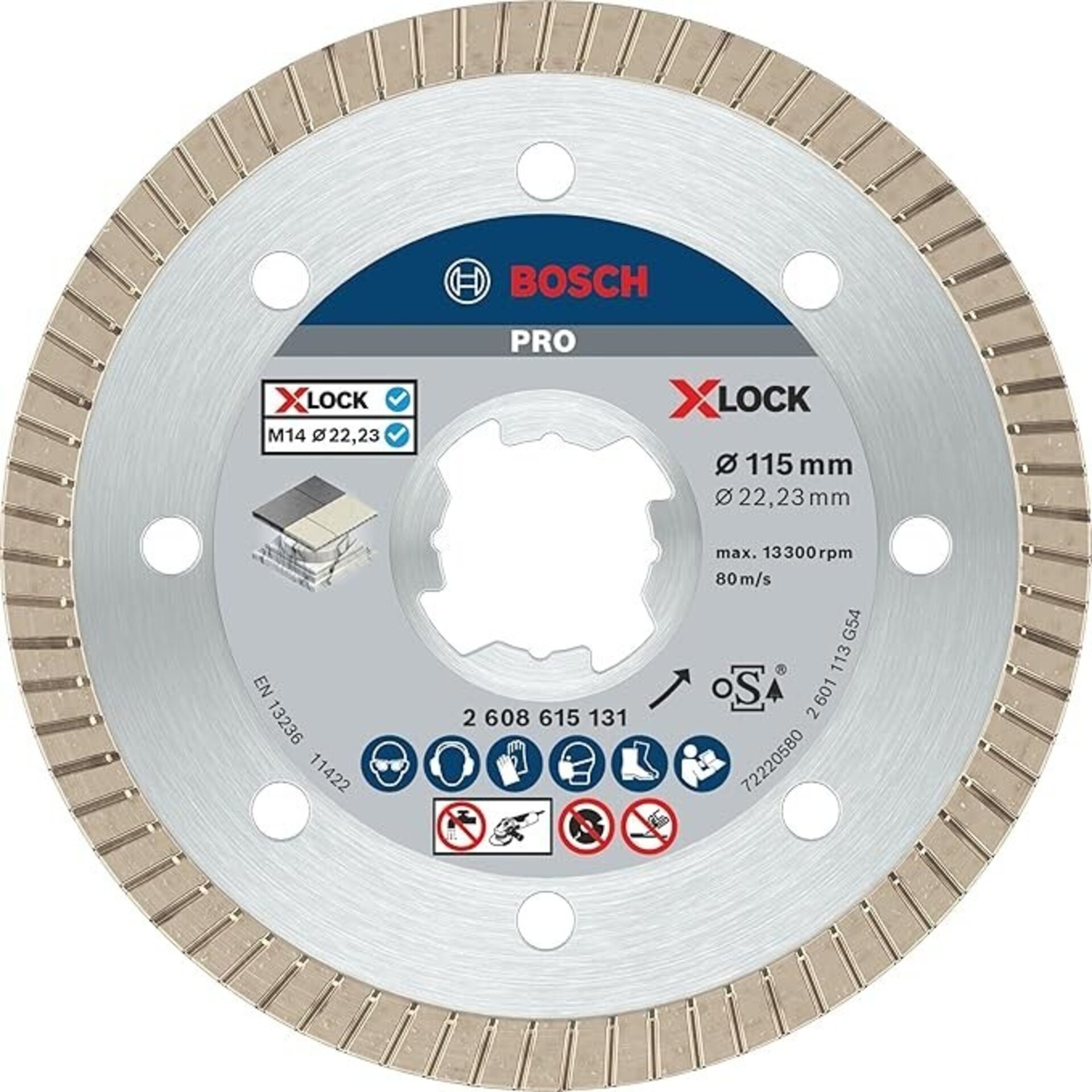 Disco de diamante PRO Ceramic X-Lock, 115 x 22,23 mm, 22,23 mm - 1