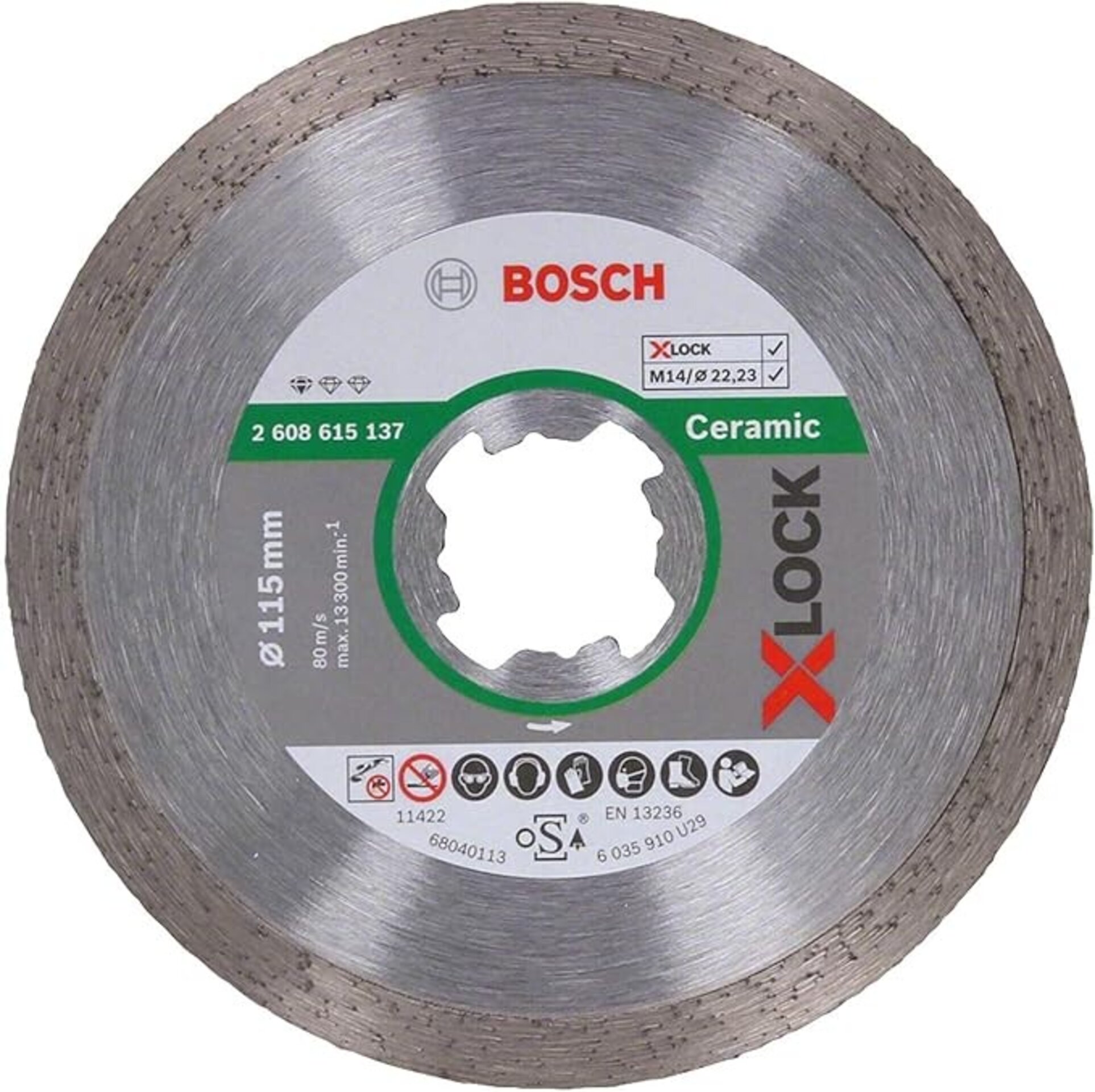 Disco de corte de diamante X-LOCK Standard for Ceramic 115x22,23x1,6x7 - 1