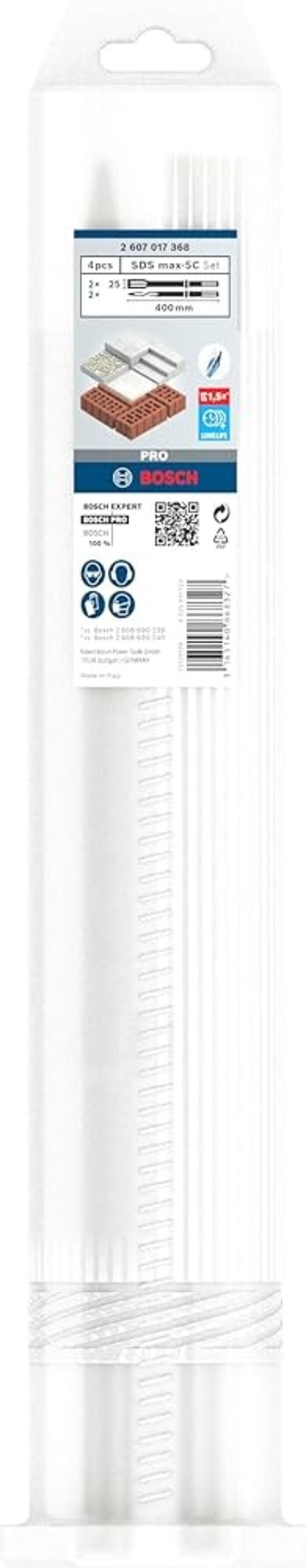 Set de cinceles PRO SDS max-5C, puntero 400 mm, plano 25 x 400 mm, 2+2 unidades - 1