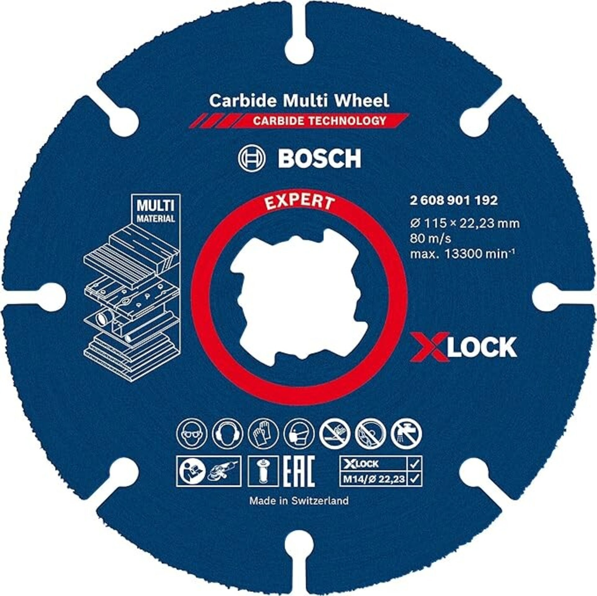Disco de corte EXPERT Carbide Multi Wheel X-LOCK de 115 mm, 22,23 mm - 1