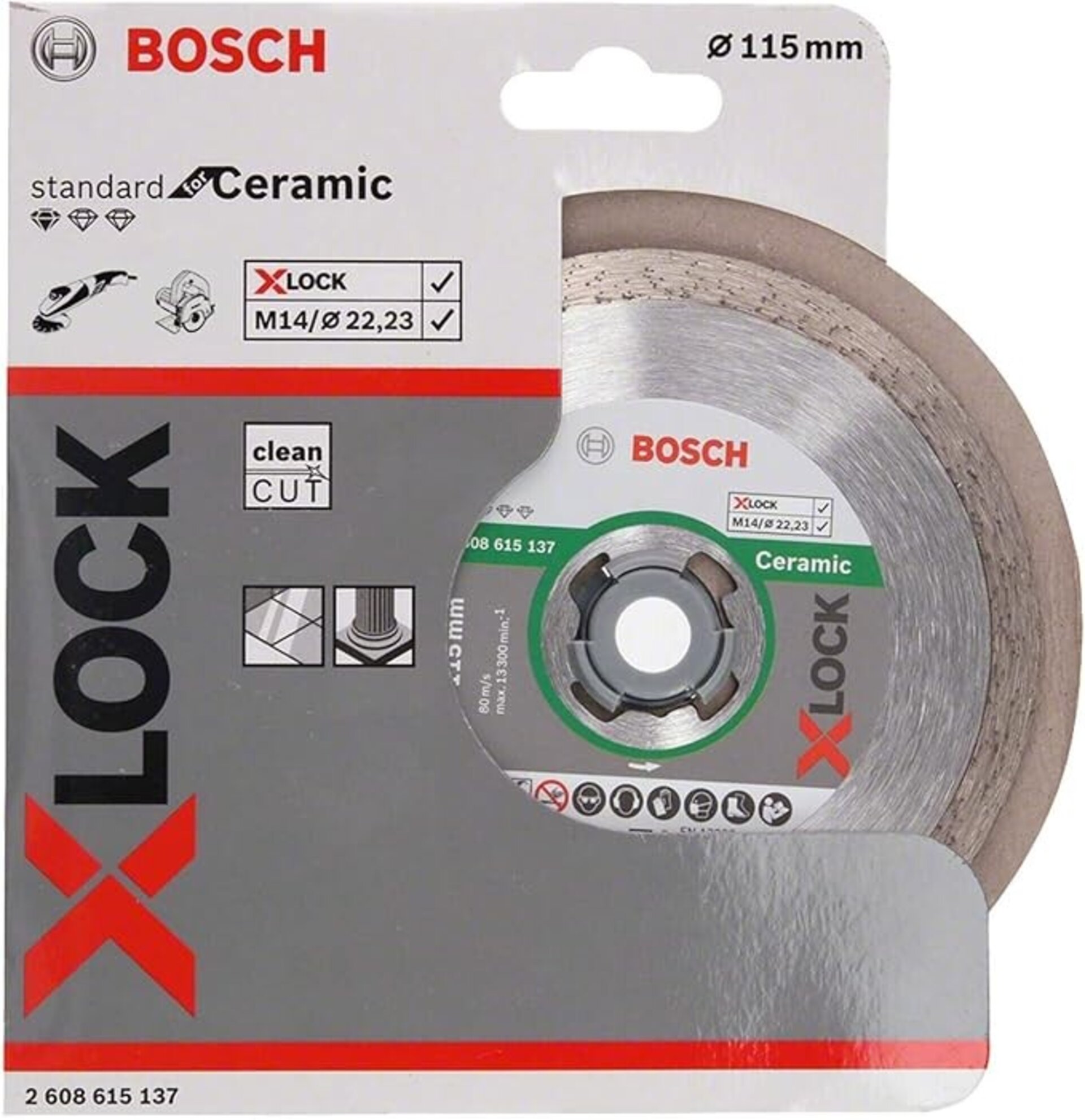 Disco de corte de diamante X-LOCK Standard for Ceramic 115x22,23x1,6x7 - 2