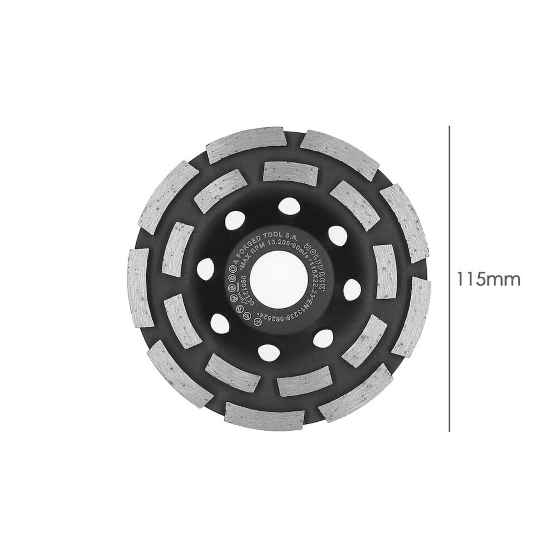Disco Diamante 115mm Para desbaste Doble Corona Segmentado - 4