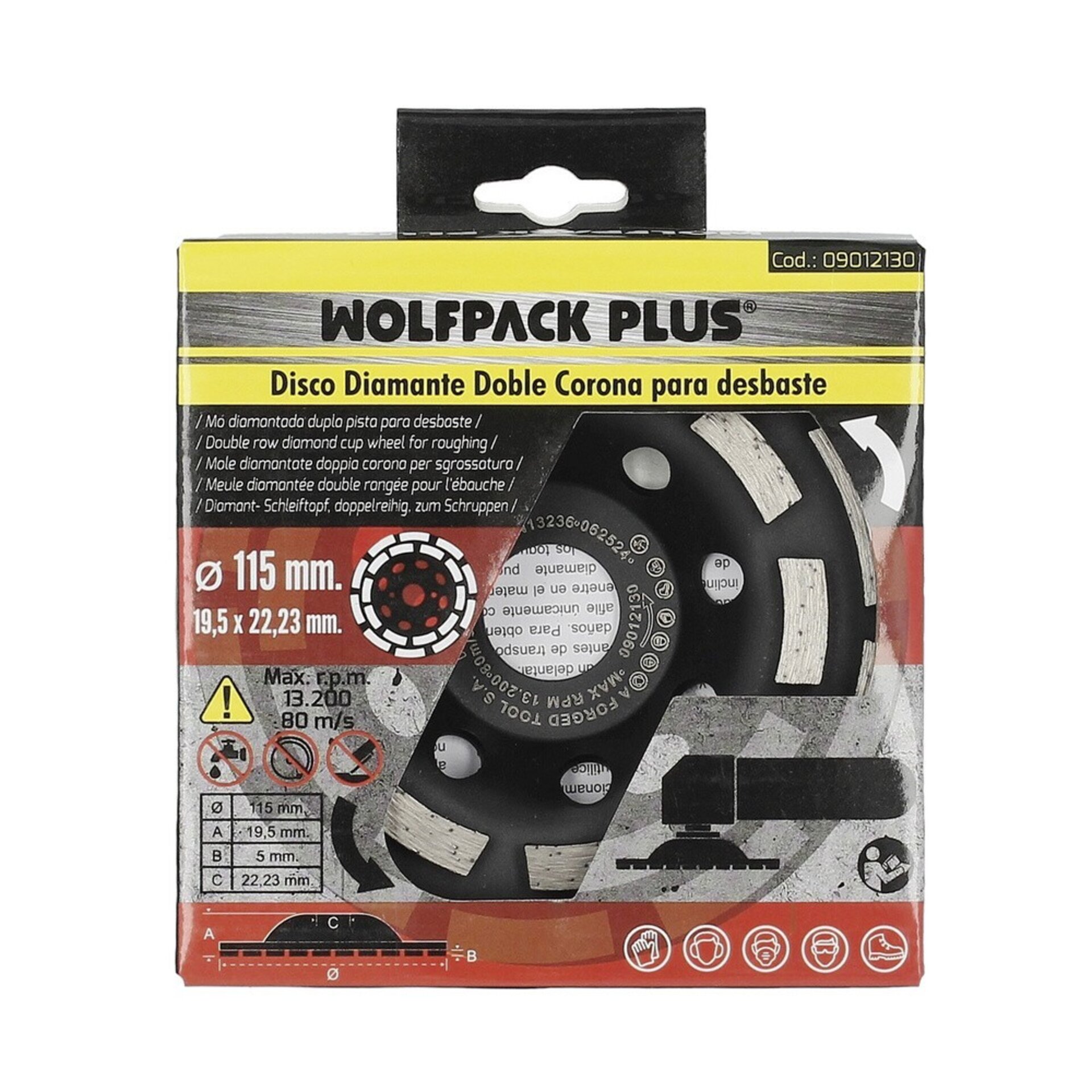 Disco Diamante 115mm Para desbaste Doble Corona Segmentado - 6