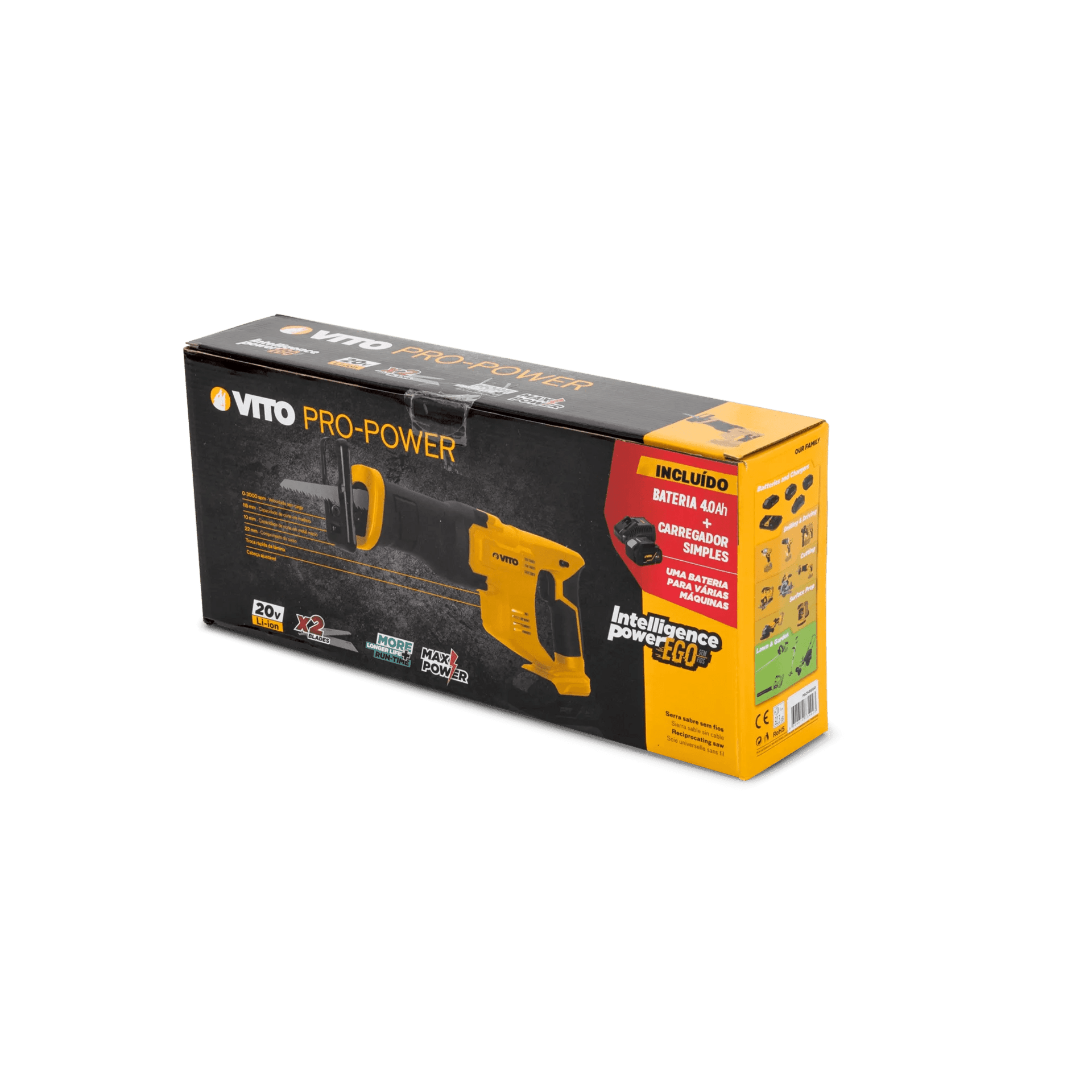 PACK5EGO – Sierra de sable 20V con batería y cargador - 2