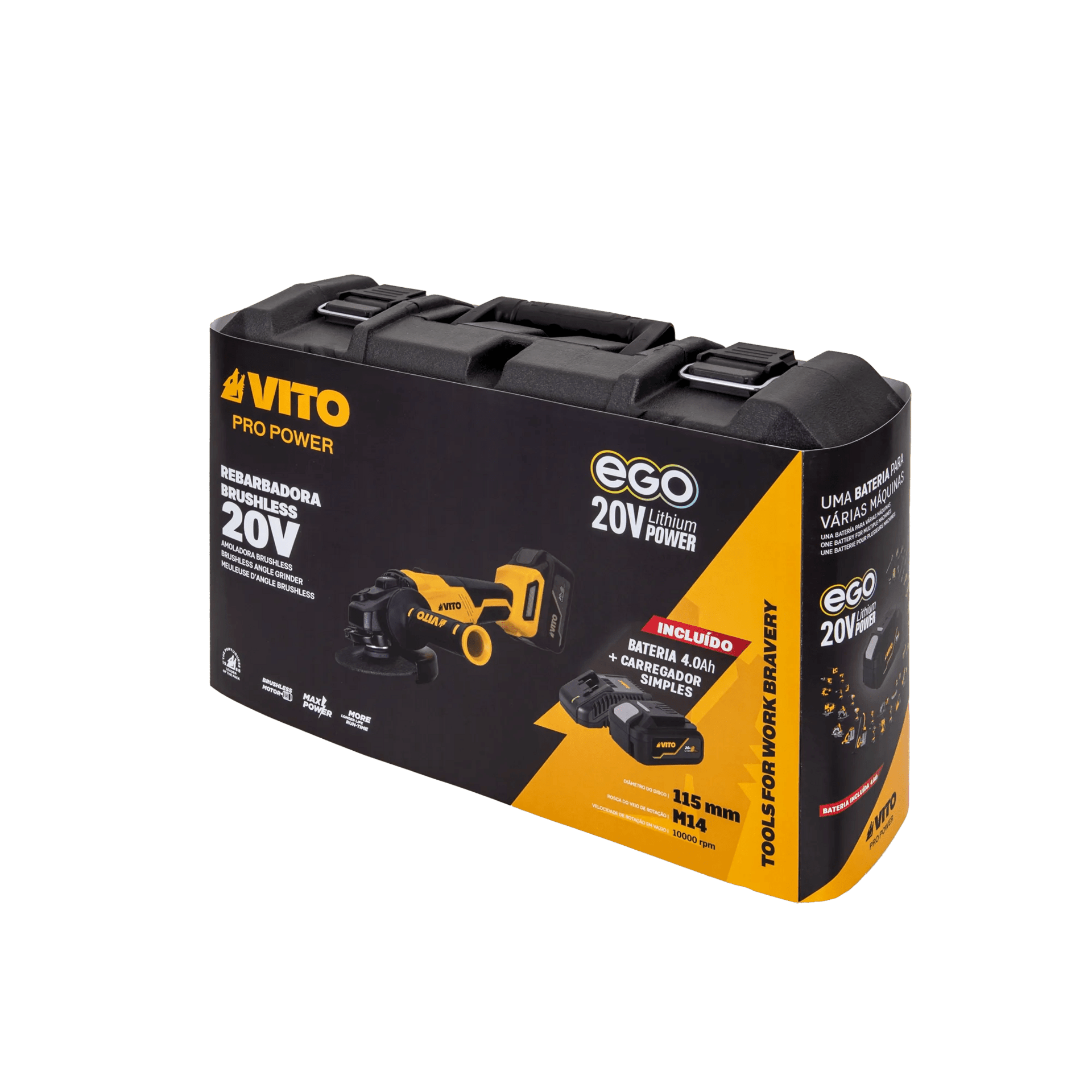 (Pack) Amoladora Brushless VITO EGO 20V – Incluye batería 4Ah, cargador rápido y - 3