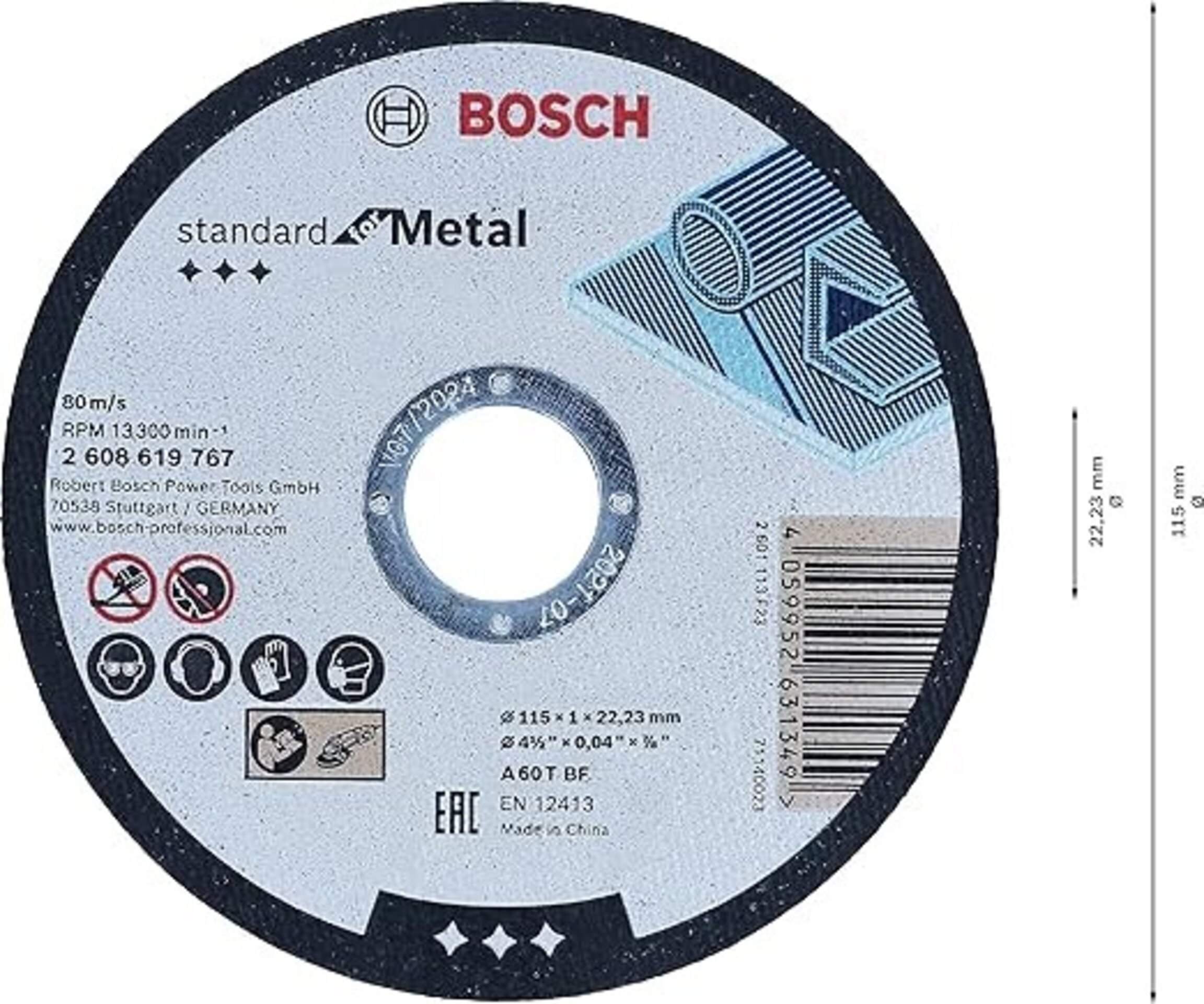 Disco de corte recto Standard for Metal 115 mm, 22,23 mm - 1